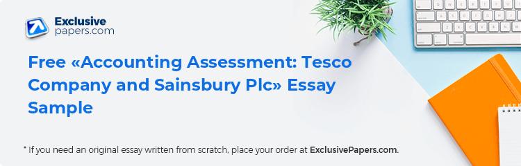 Free «Accounting Assessment: Tesco Company and Sainsbury Plc» Essay Sample