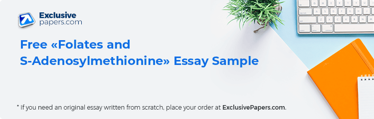 Free «Folates and S-Adenosylmethionine» Essay Sample