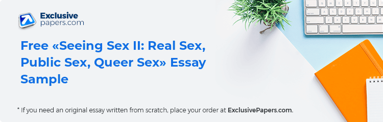 Free «Seeing Sex II: Real Sex, Public Sex, Queer Sex» Essay Sample